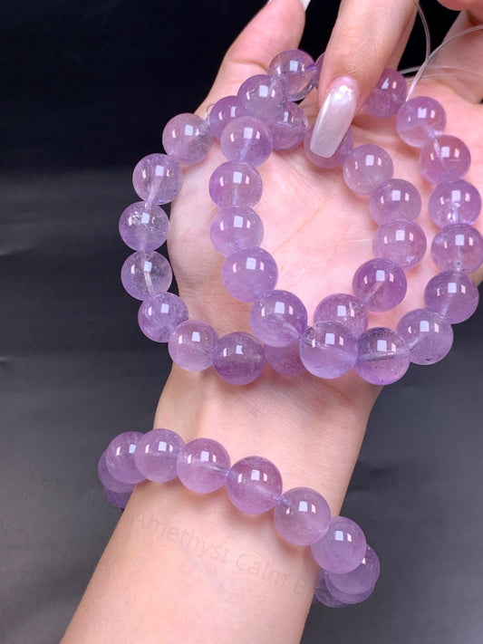 Lavender Amethyst Calm Bracelet Geologically Calming Stone for Focus & Sleep Balance