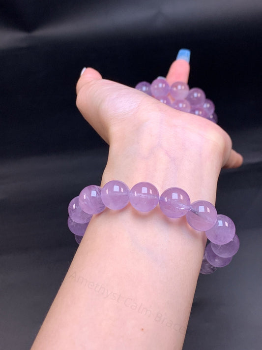 Lavender Amethyst Calm Bracelet Geologically Calming Stone for Focus & Sleep Balance