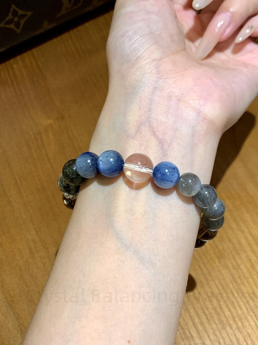 5-Crystal Balancing Bracelet for Focus & Manifestation | Energy-Boosting Chakra Stone Jewelry