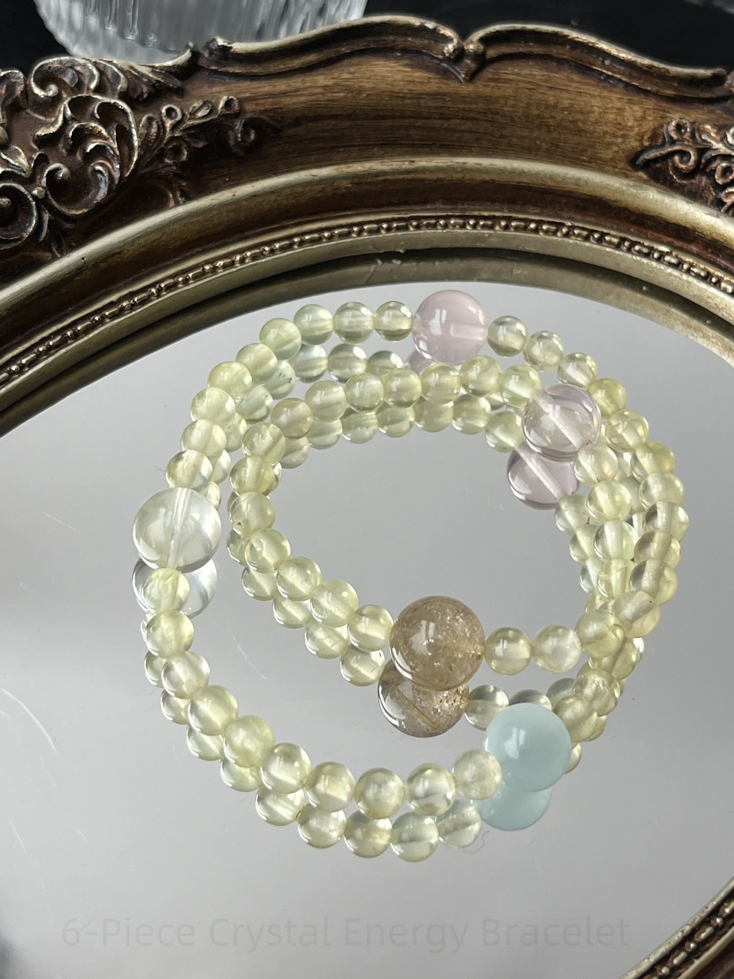 6-Piece Crystal Energy Bracelet: Citrine, Amethyst, Rose Quartz + 3 Stones for Manifestation & Chakra Balance