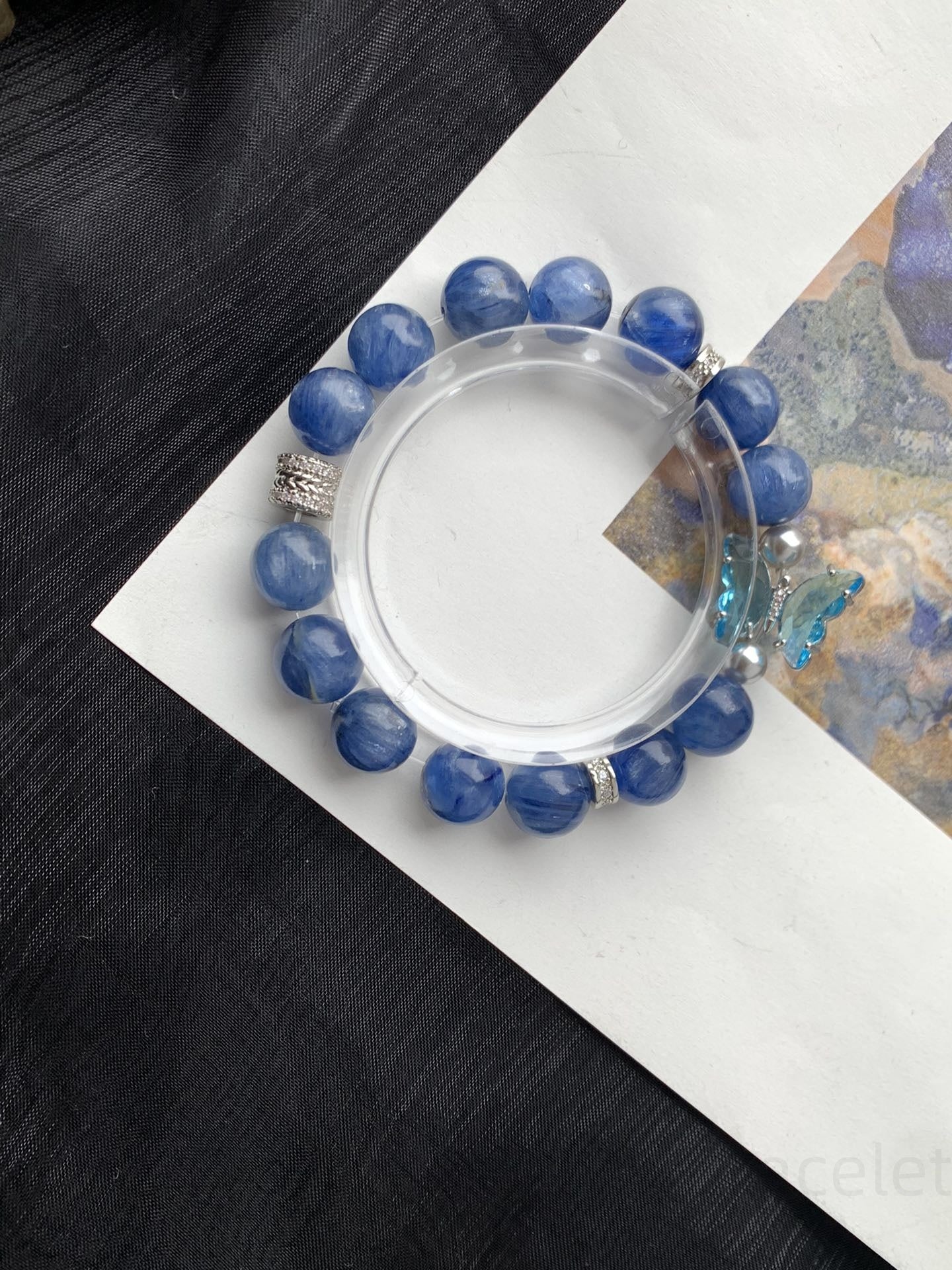 Blue Kyanite Energy Bracelet for Clarity & Confidence | Spiritual Growth Jewelry, Stress Relief Handmade Adjustable Wristband