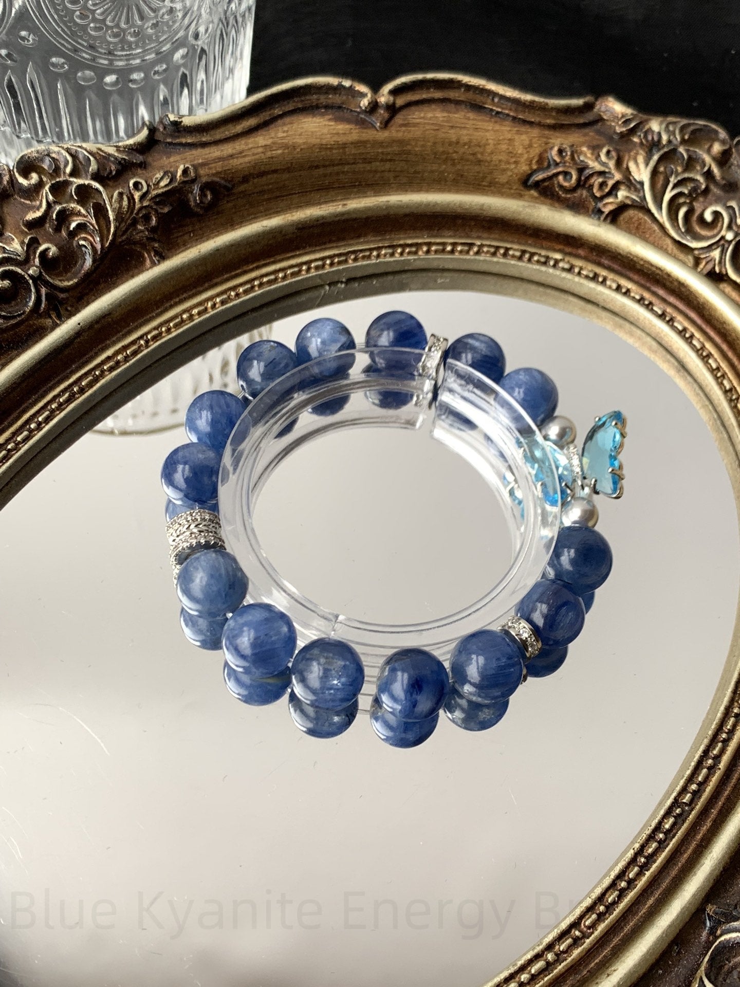 Blue Kyanite Energy Bracelet for Clarity & Confidence | Spiritual Growth Jewelry, Stress Relief Handmade Adjustable Wristband