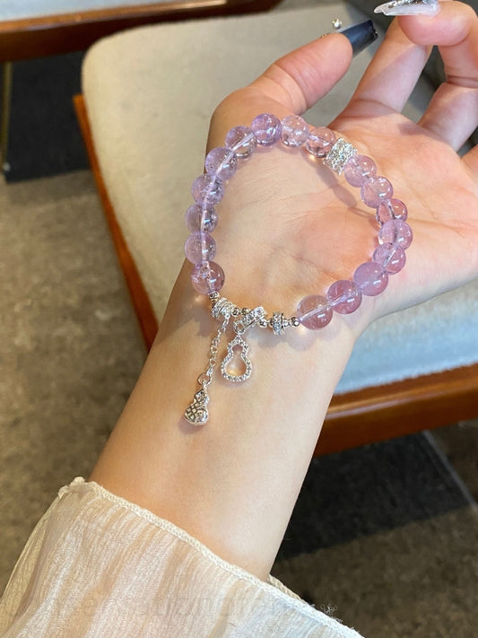 Bolivian Purple Aze Crystal Bracelet for Energy Balance & Spiritual Awakening | Natural Stone Jewelry, Intuition & Focus Enhancer