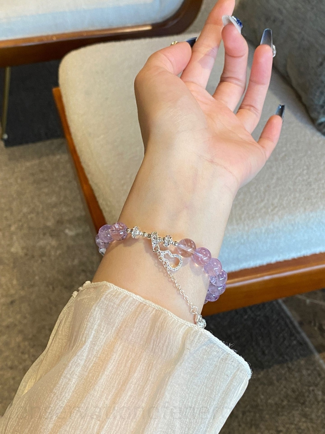 Bolivian Purple Aze Crystal Bracelet for Energy Balance & Spiritual Awakening | Natural Stone Jewelry, Intuition & Focus Enhancer