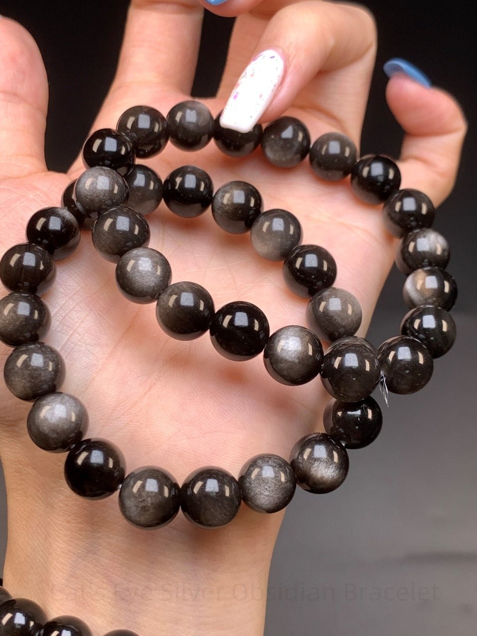 Cat's Eye Silver Obsidian Bracelet - Intuition & Protection Crystal | Handmade for Mental Clarity, Creativity & Energetic Shielding