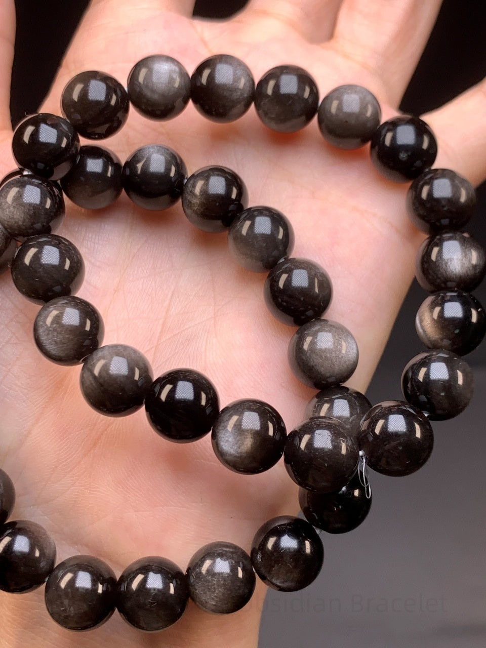 Cat's Eye Silver Obsidian Bracelet - Intuition & Protection Crystal | Handmade for Mental Clarity, Creativity & Energetic Shielding