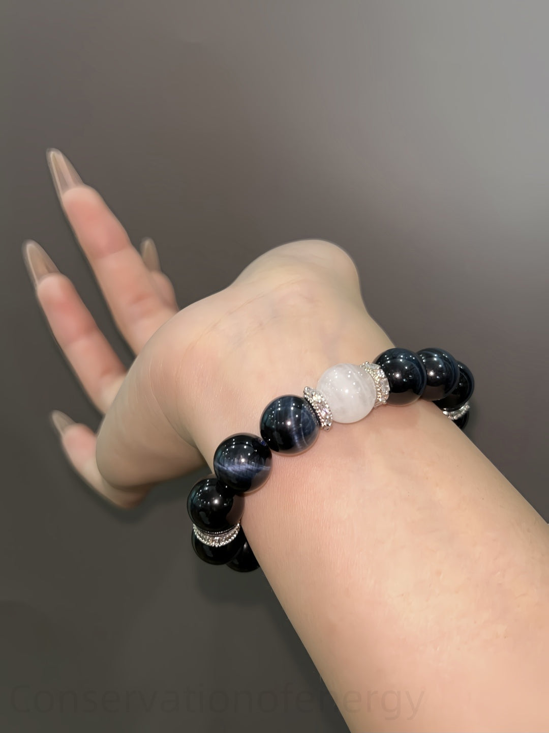 Empower Your Energy: Tri-Crystal Bracelet with Blue Tiger’s Eye, Green Phantom Quartz & Blue Moonstone for Courage, Wealth & Harmony