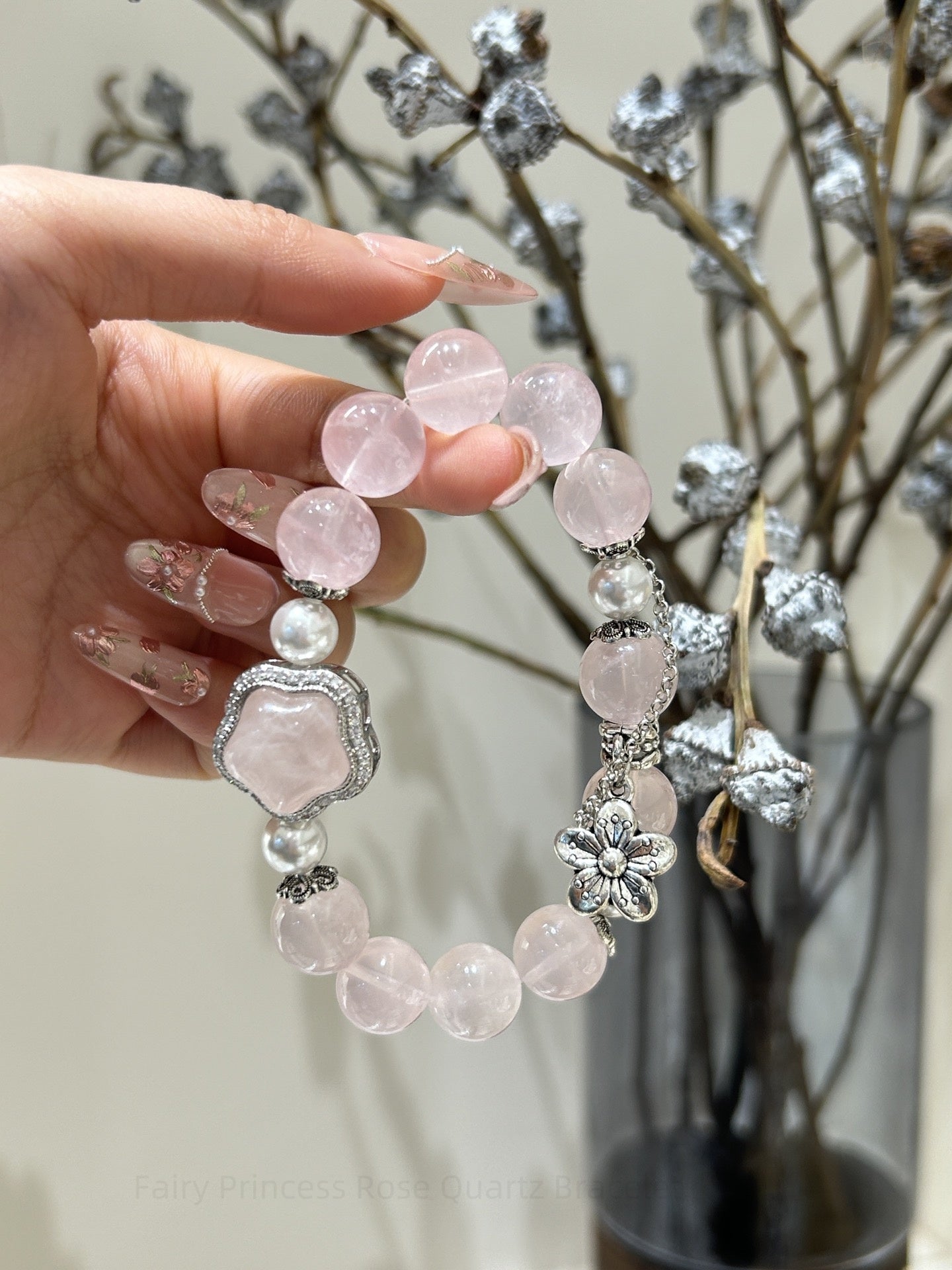 Fairy Princess Rose Quartz Bracelet - Love & Harmony Crystal | Handmade for Self-Love, Relationships & Feminine Energy