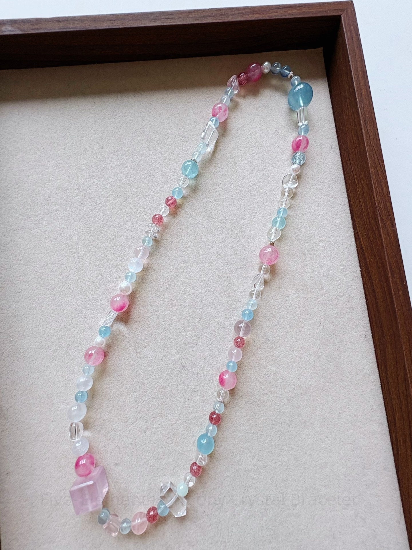Five-Element Harmony Crystal Bracelet - Rose Quartz, Aquamarine, Strawberry Gem, Double-Terminated Quartz, Citrine