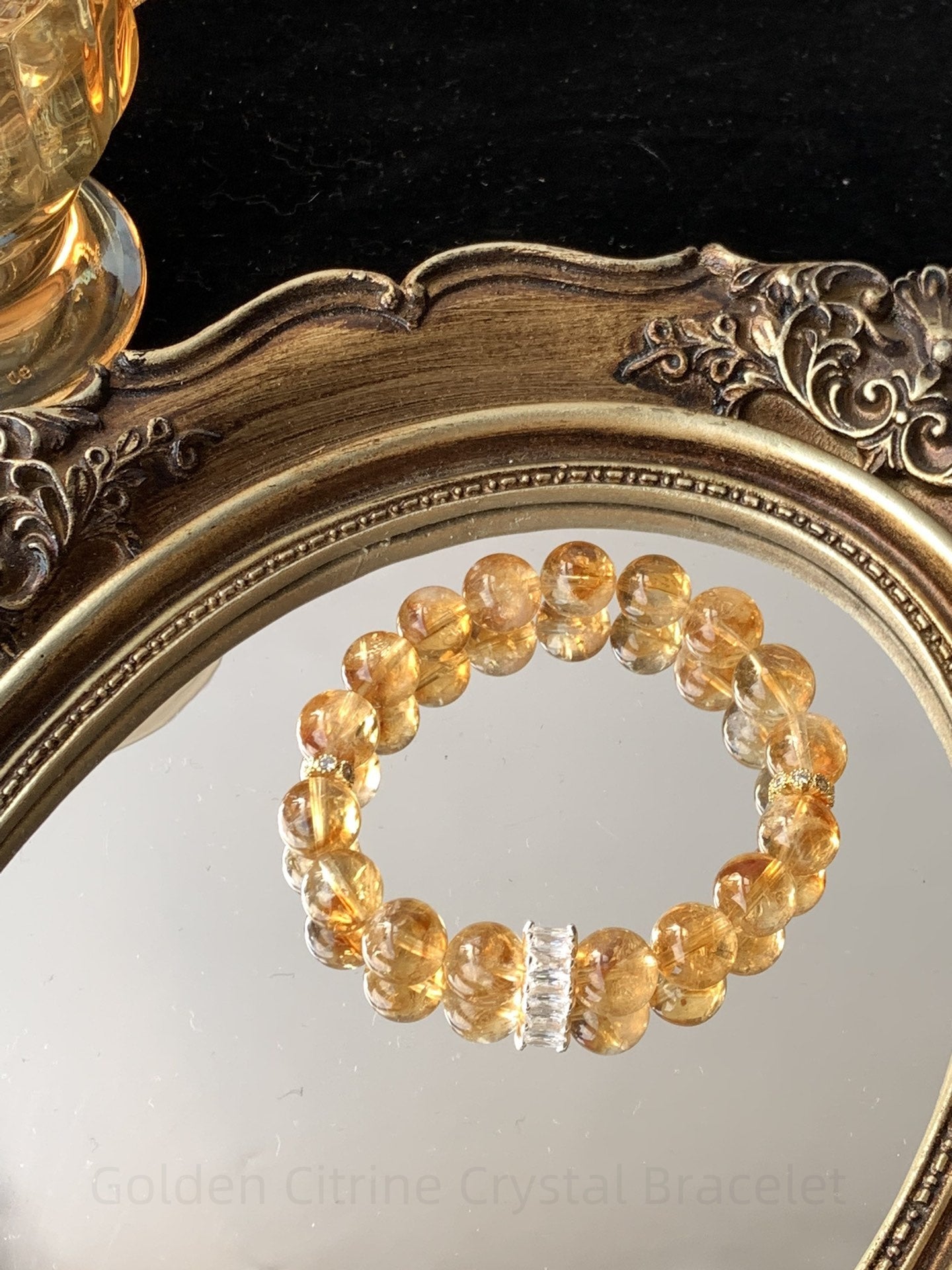 Golden Citrine Crystal Bracelet for Wealth, Confidence & Harmony - Positive Energy Healing Stone for Success & Mindful Clarity