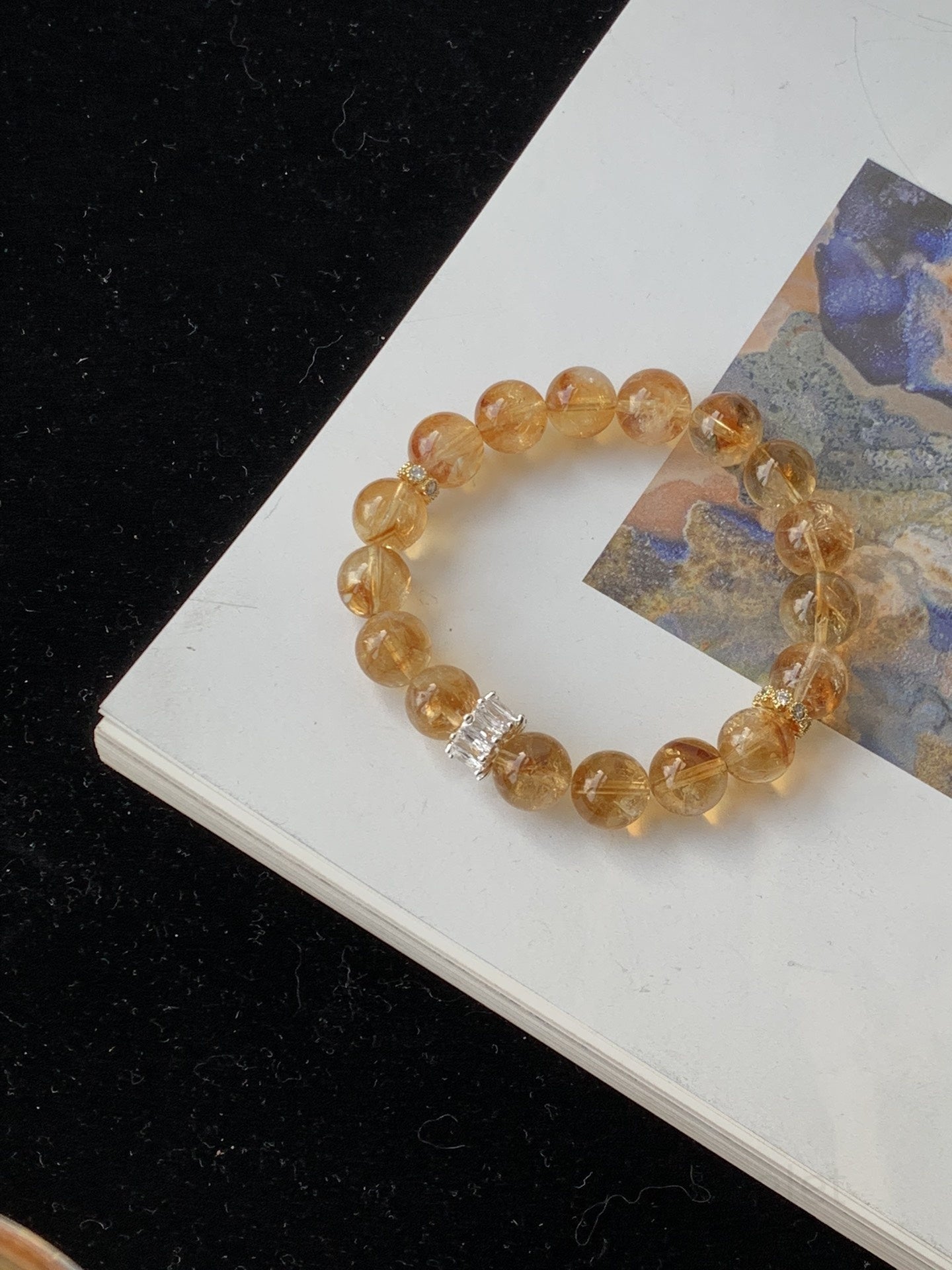 Golden Citrine Crystal Bracelet for Wealth, Confidence & Harmony - Positive Energy Healing Stone for Success & Mindful Clarity