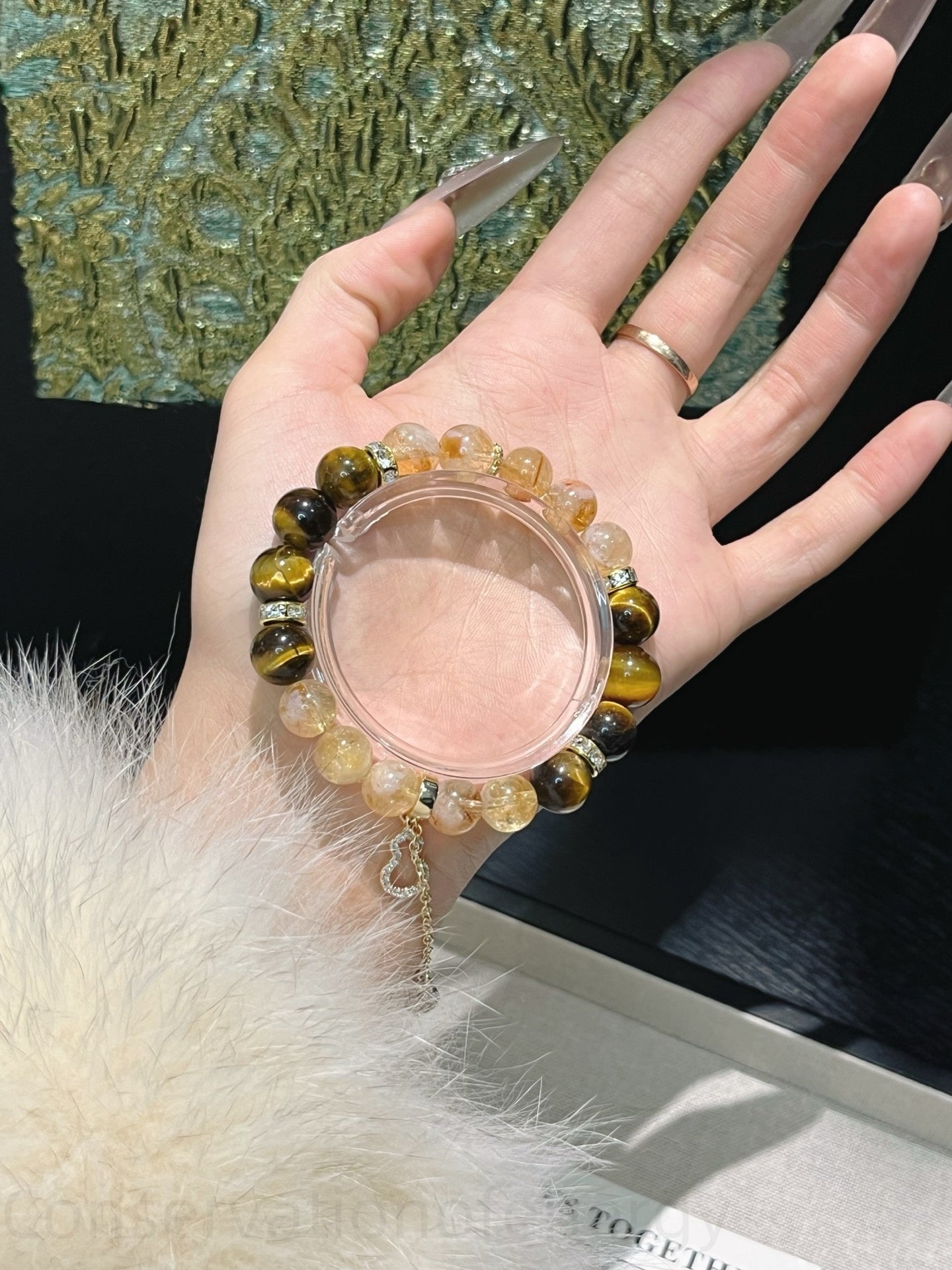 Golden Power Duo Bracelet - Citrine & Tiger Eye Stones for Abundance, Clarity & Confidence | Handmade Energy Jewelry