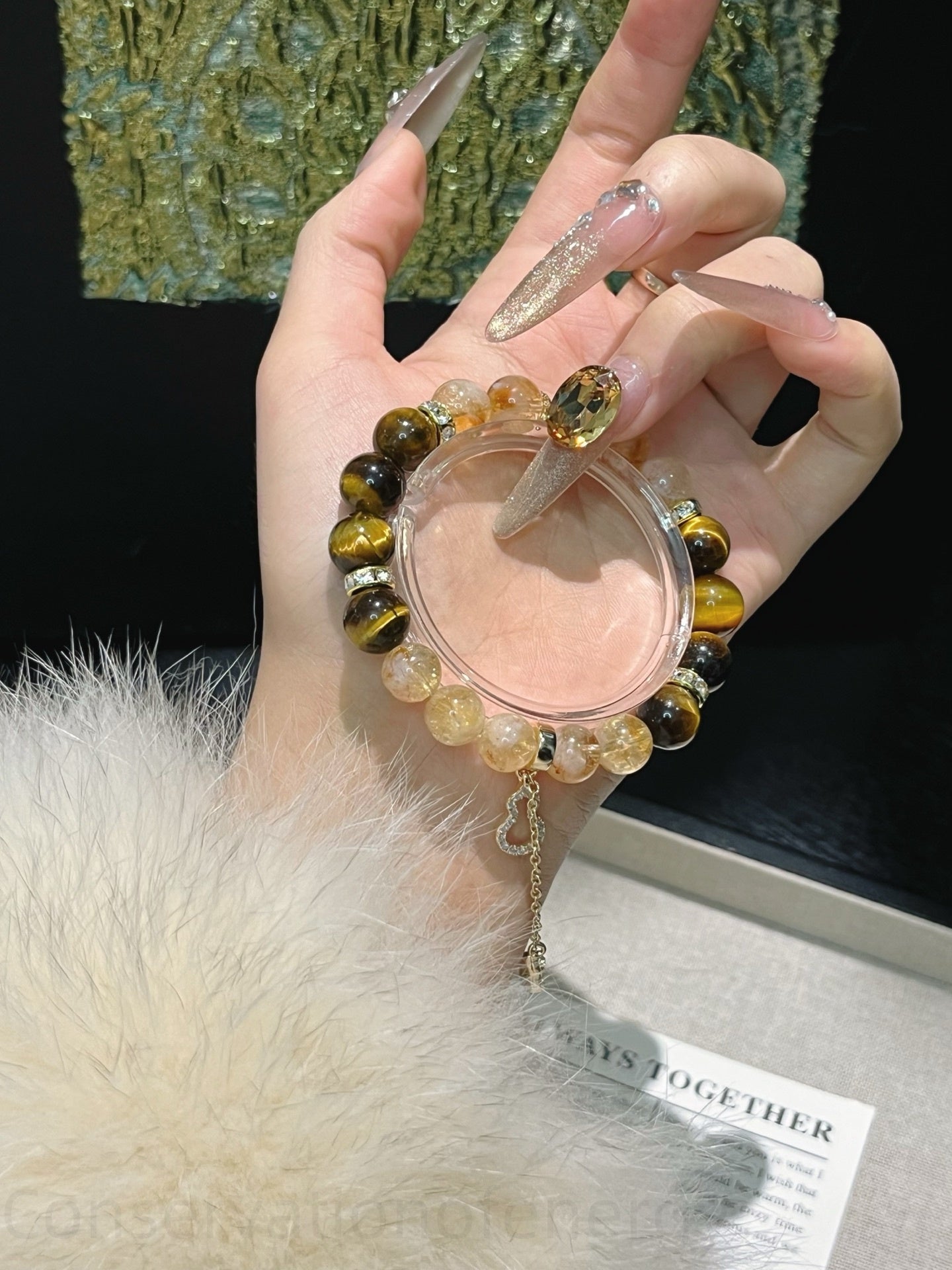 Golden Power Duo Bracelet - Citrine & Tiger Eye Stones for Abundance, Clarity & Confidence | Handmade Energy Jewelry