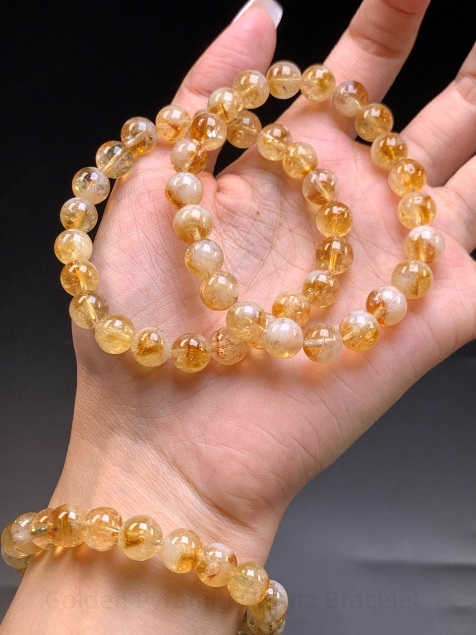Golden Pyramid Quartz Bracelet - Wealth & Confidence Crystal | Handmade for Abundance, Rational Thinking & Emotional Balance