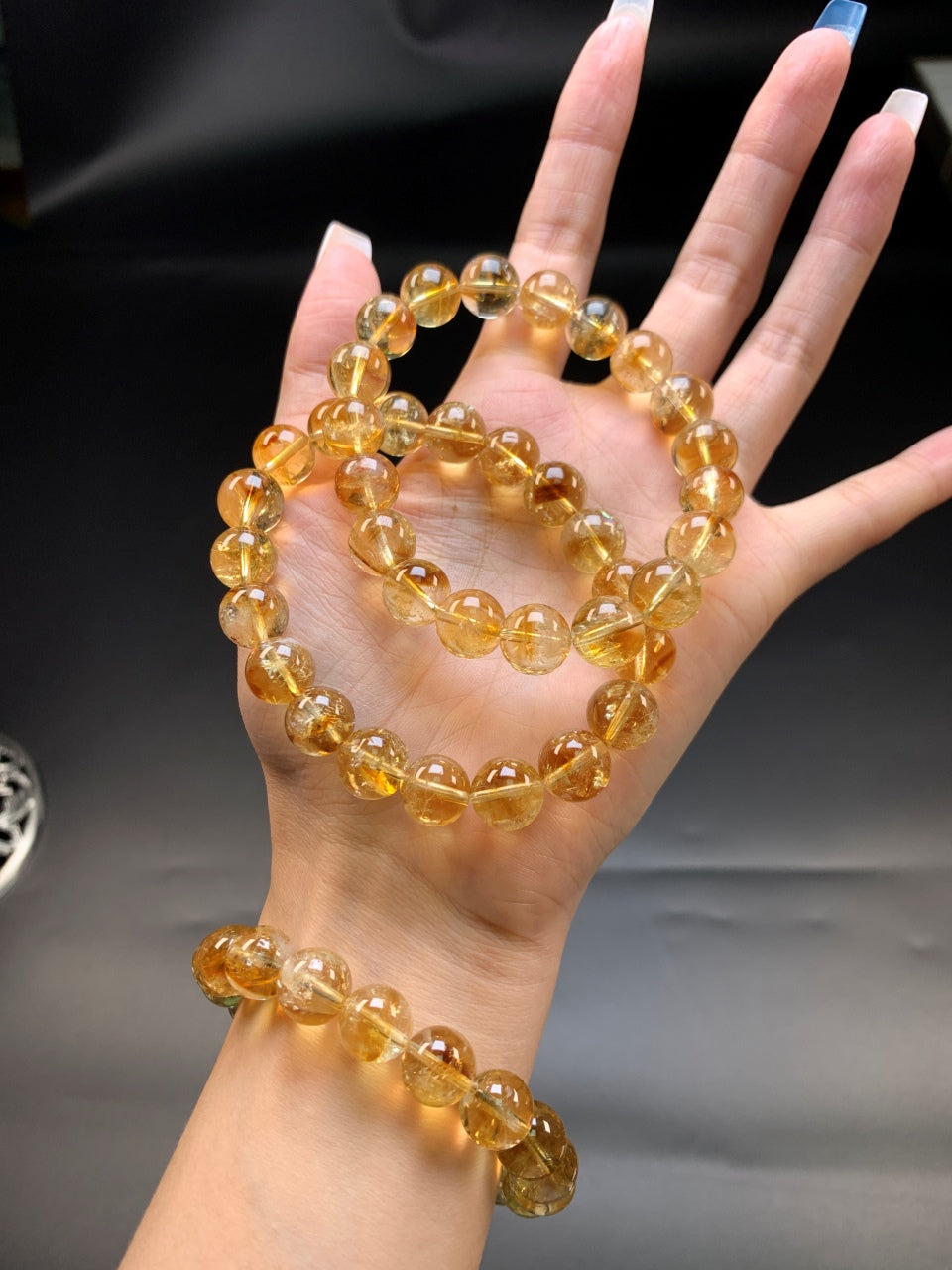 Golden Pyramid Quartz Bracelet - Wealth Energy & Abundance Crystal | Handmade for Success, Motivation & Positive Flow