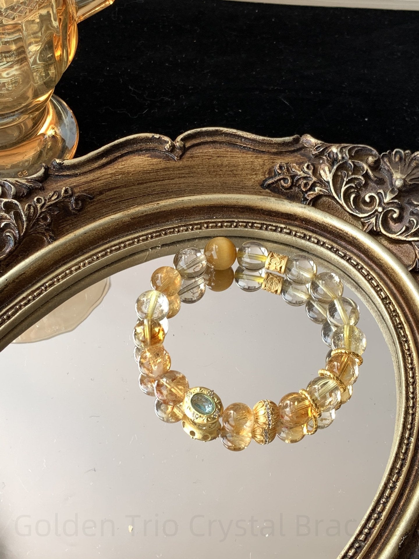 Golden Trio Crystal Bracelet - Citrine, Tiger Eye & Yellow Prasiolite for Abundance, Confidence & Spiritual Balance