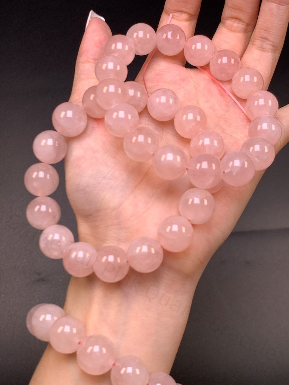 Grapefruit Pink Quartz Bracelet - Heart Chakra Crystal for Love & Harmony | Handmade Rose Quartz Jewelry for Self-Love & Emotional Healing