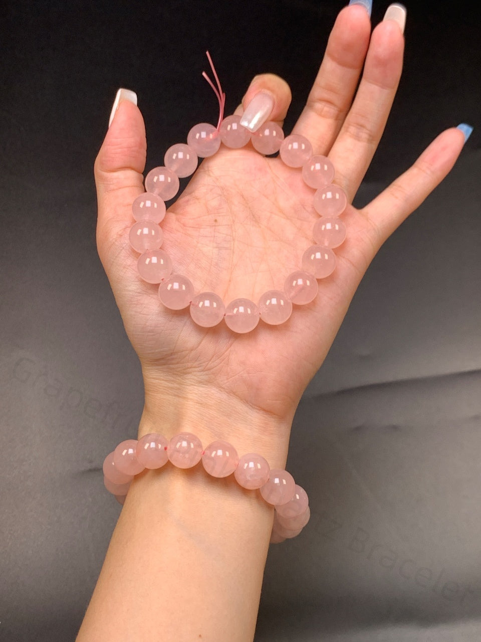 Grapefruit Pink Quartz Bracelet - Heart Chakra Crystal for Love & Harmony | Handmade Rose Quartz Jewelry for Self-Love & Emotional Healing