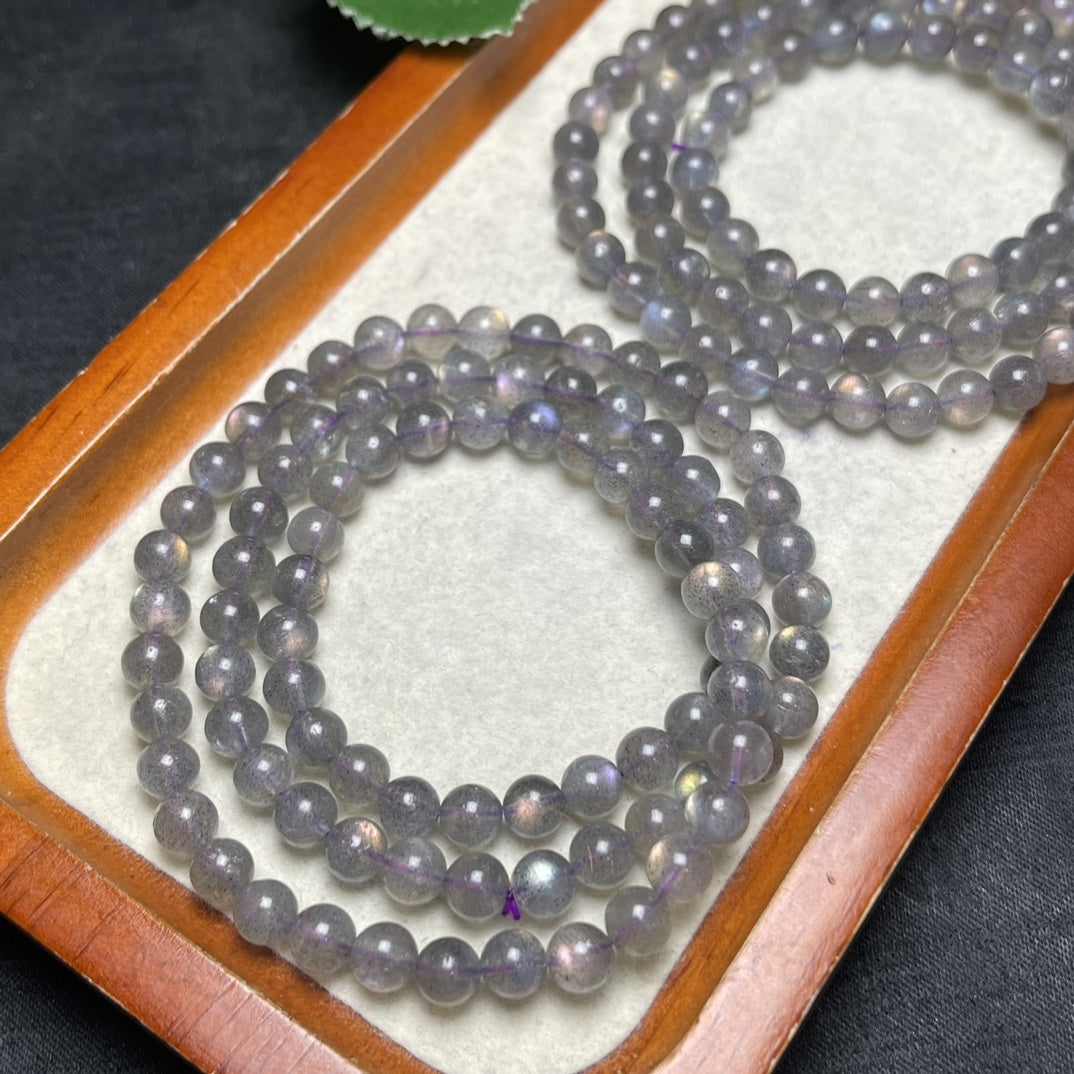 Gray Moonstone Bracelet - Intuition & Inner Peace Crystal | Handmade for Emotional Balance, Insight & Restful Nights