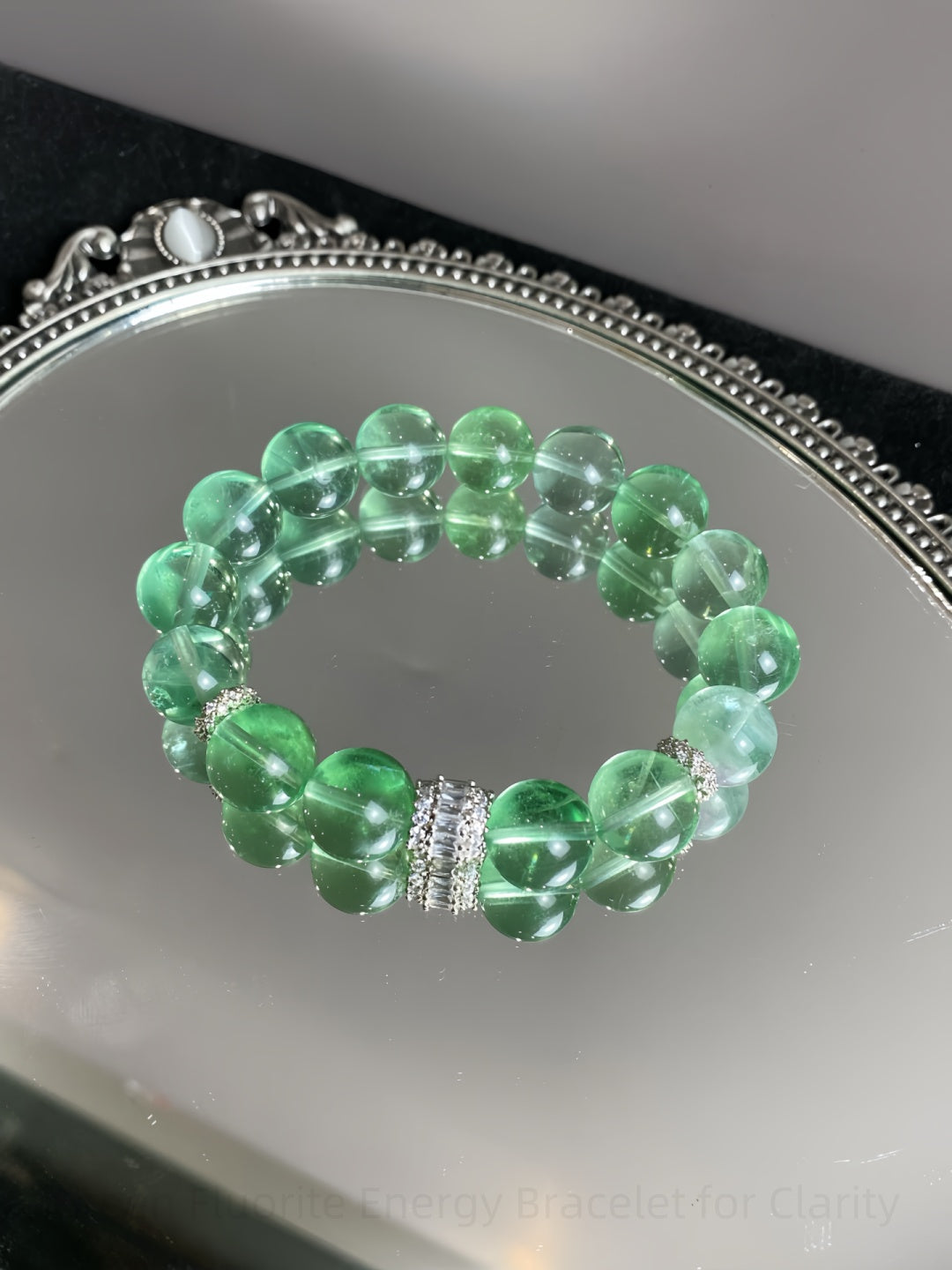 Green Fluorite Energy Bracelet for Clarity & Manifestation | Third Eye & Heart Chakra Balancing Stone Jewelry