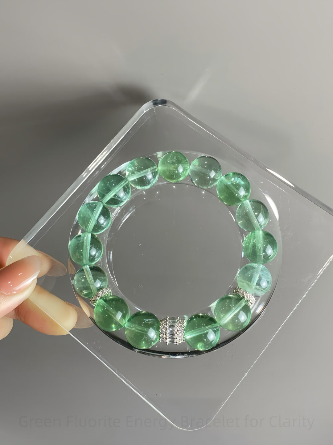 Green Fluorite Energy Bracelet for Clarity & Manifestation | Third Eye & Heart Chakra Balancing Stone Jewelry