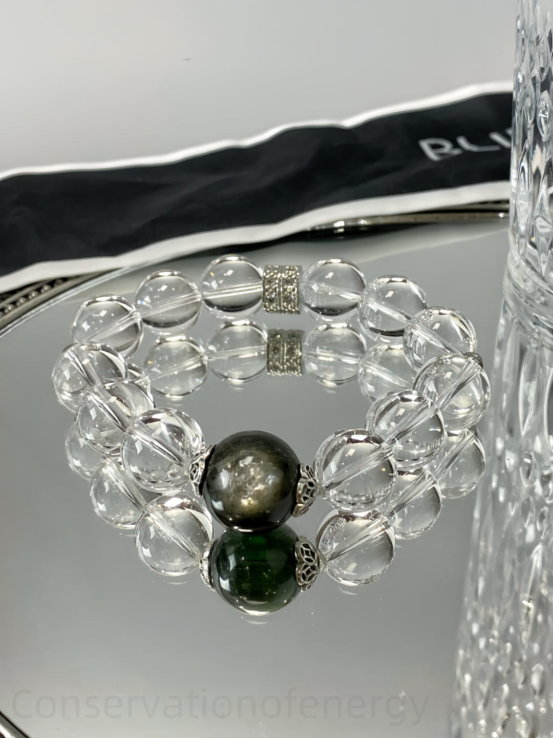Green Lepidolite & Clear Quartz Energy Bracelet - Stress Relief, Mental Clarity, Positive Balance & Creativity Boost