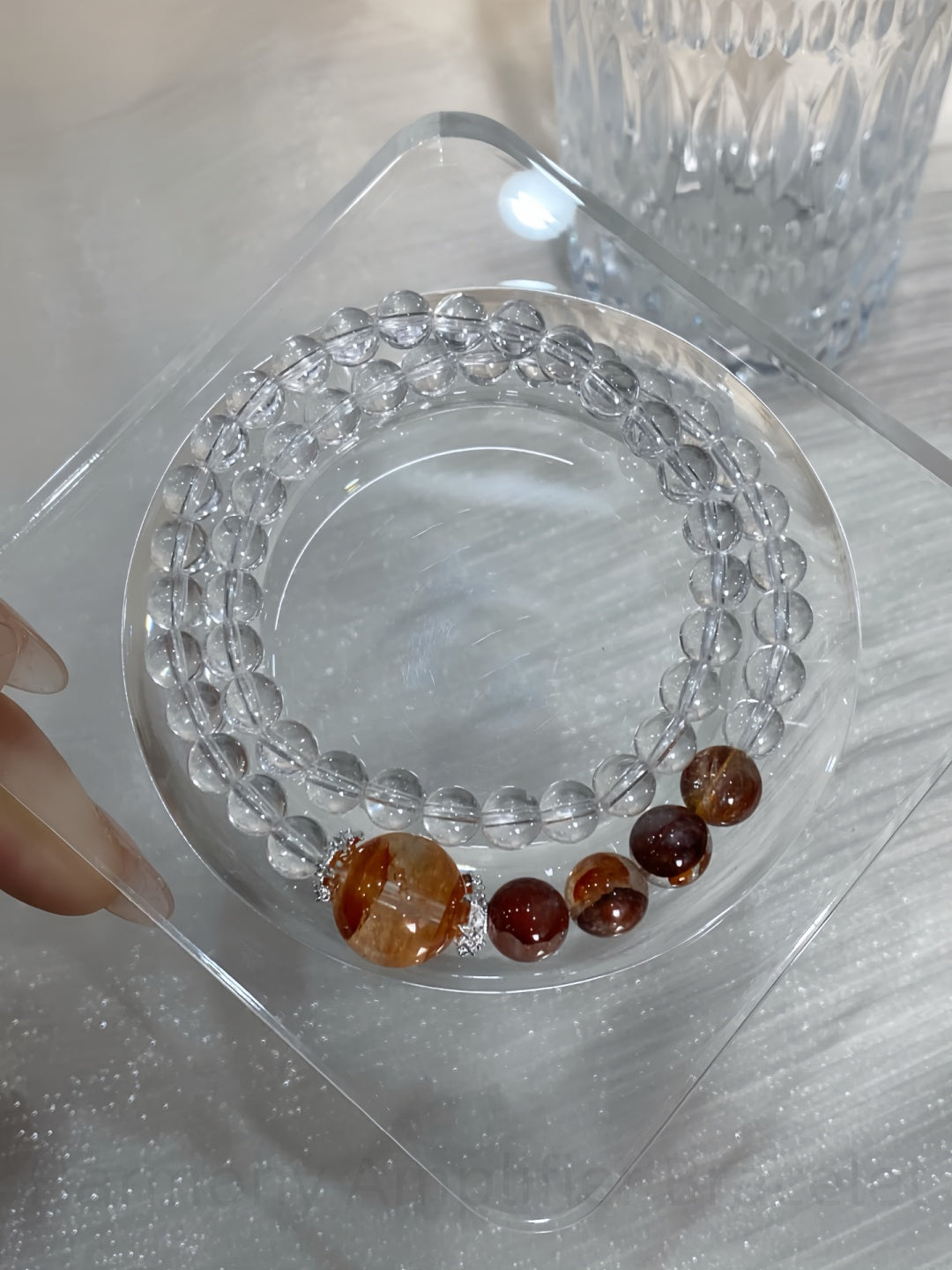 Harmony Amplifier Bracelet: White Quartz & Red Agate Combo for Spiritual Balance and Love Energy