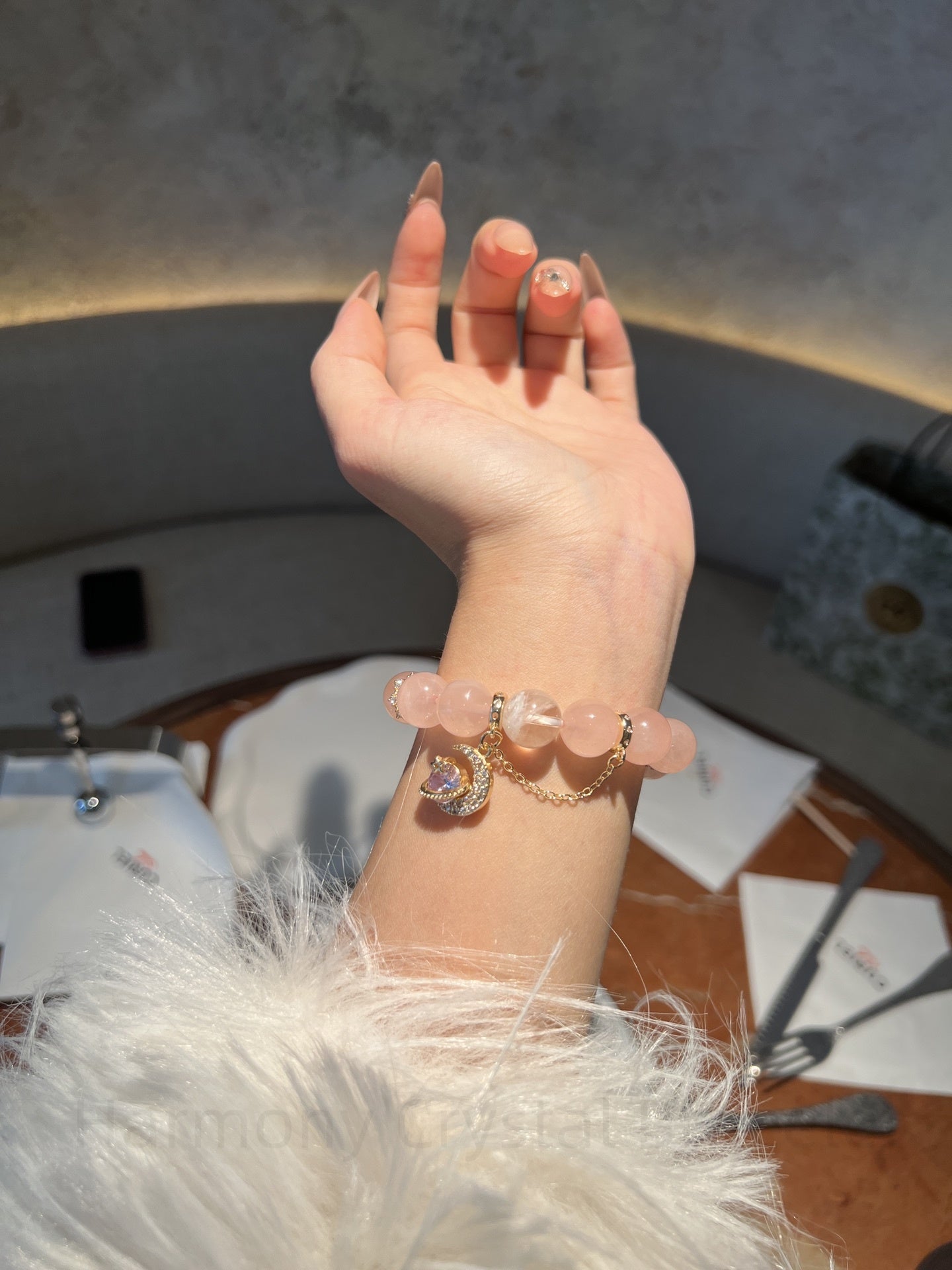 Harmony Crystal Bracelet: Rose Quartz & Snowflake Obsidian for Love, Wisdom, and Abundance