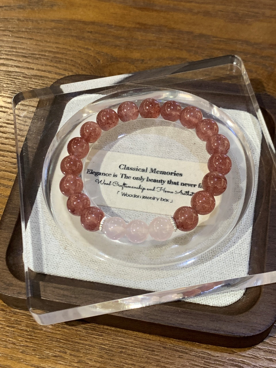 Harmony Energy Crystal Bracelet - Rose Quartz & Strawberry Quartz for Love, Wisdom & Abundance | Handcrafted Positive Energy Jewelry