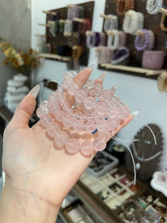 Hexagram Morganite Bracelet - Sacred Geometry Love Stone | Handmade Crystal Jewelry for Heart Healing & Social Harmony