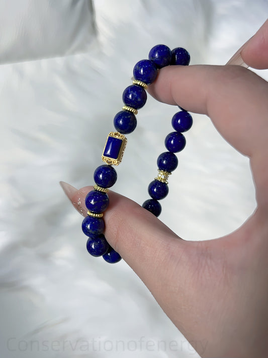 Lapis Lazuli Crystal Bracelet for Spiritual Awakening & Intuition - Genuine Energy Jewelry for Meditation & Clarity