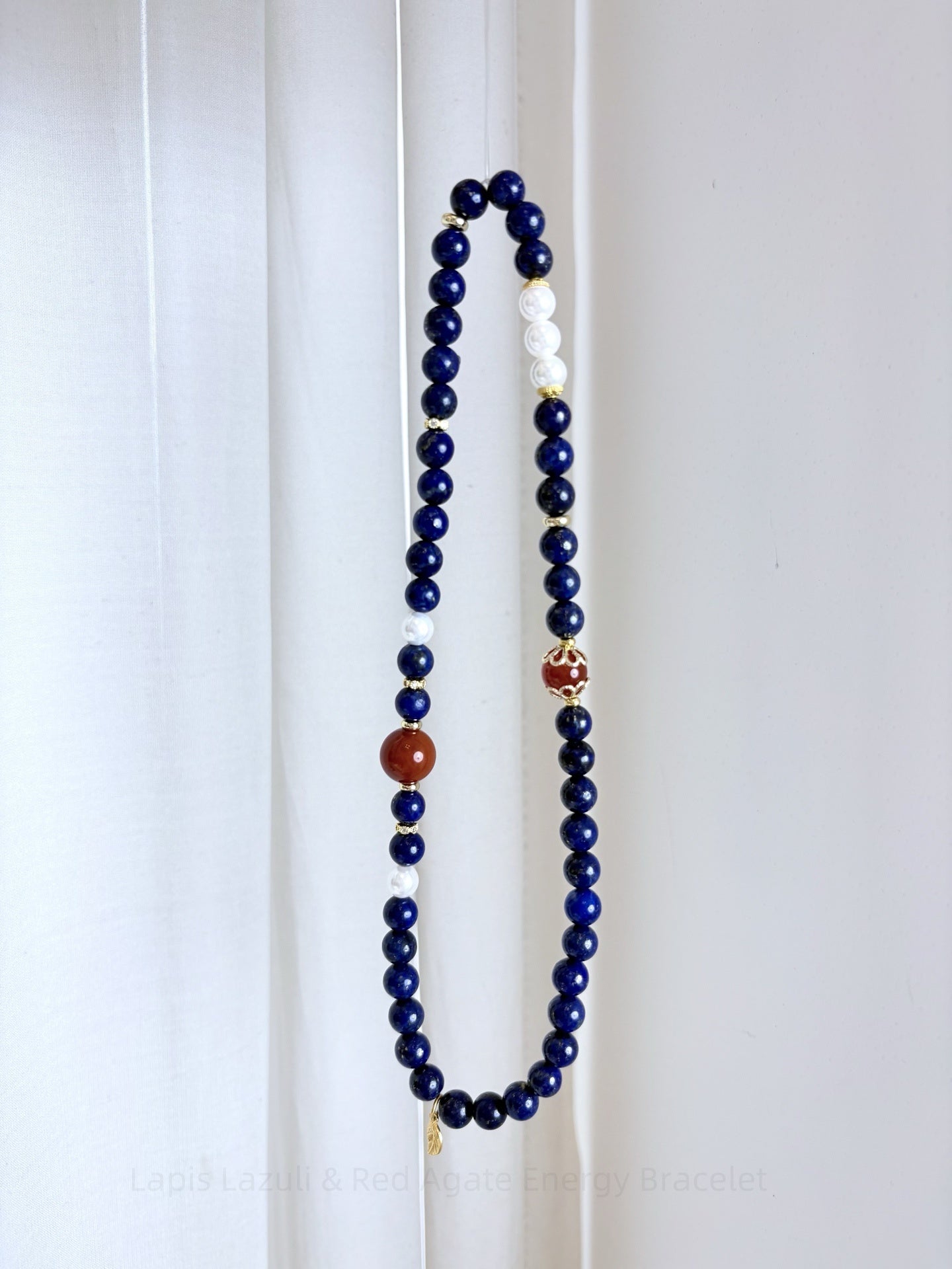 Lapis Lazuli & Red Agate Energy Bracelet for Spiritual Balance, Inner Strength & Positive Vibes | Chakra Jewelry Gift