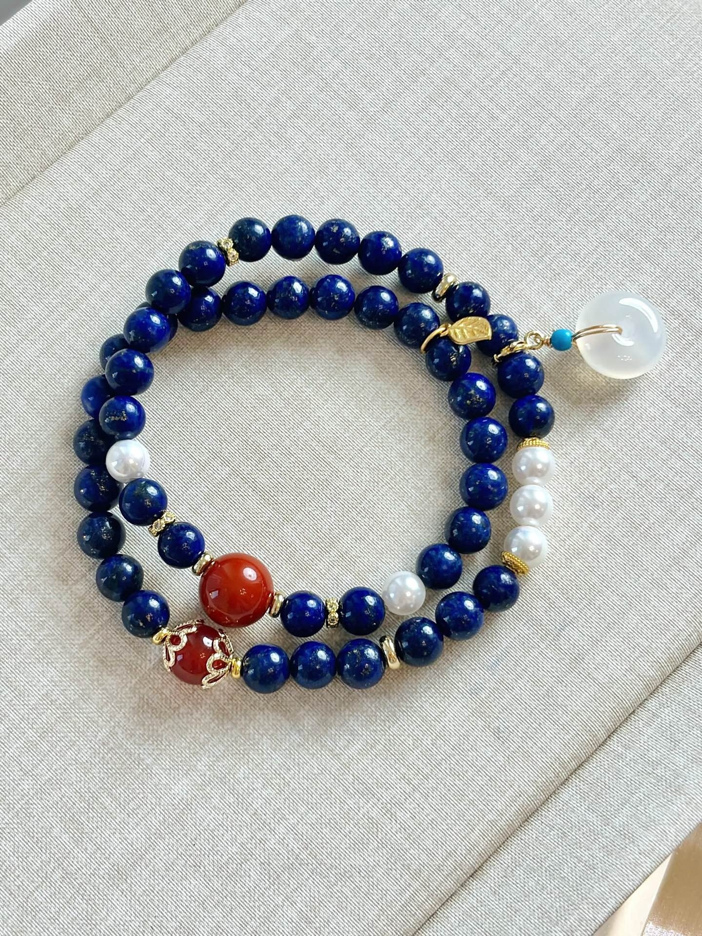Lapis Lazuli & Red Agate Energy Bracelet for Spiritual Balance, Inner Strength & Positive Vibes | Chakra Jewelry Gift