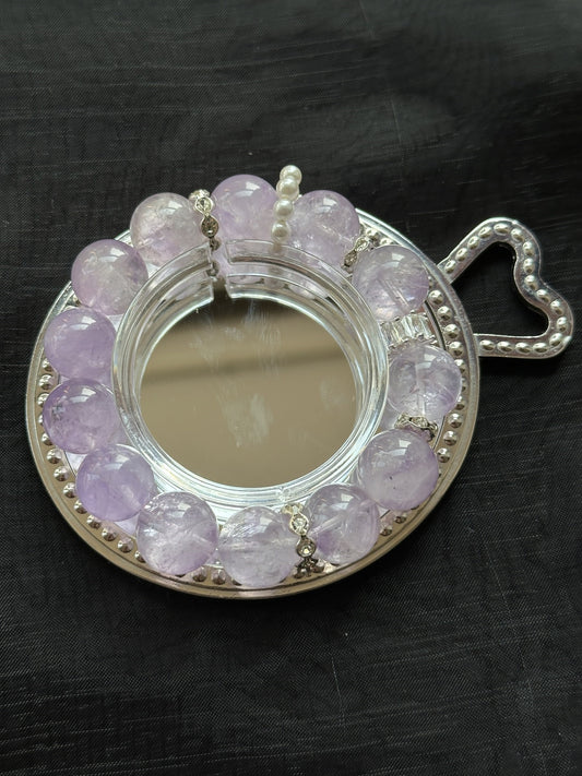 Lavender Amethyst Crystal Bracelet for Spiritual Awakening & Emotional Balance | Energy Cleansing Jewelry Gift for Women Men