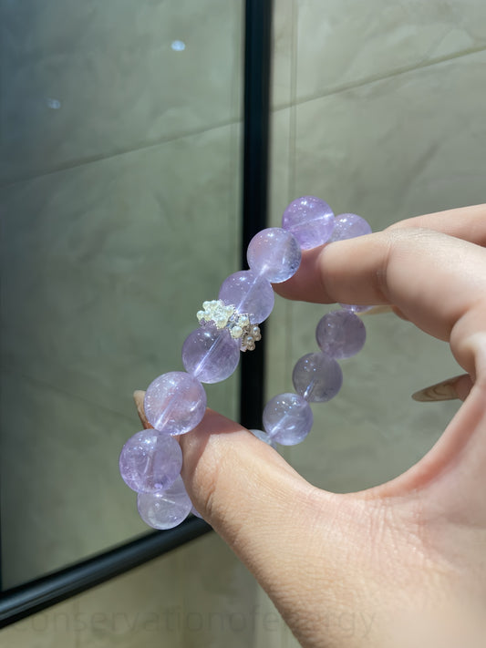 Lavender Amethyst Crystal Bracelet for Spiritual Awakening & Emotional Balance | Energy Cleansing Jewelry Gift for Women Men