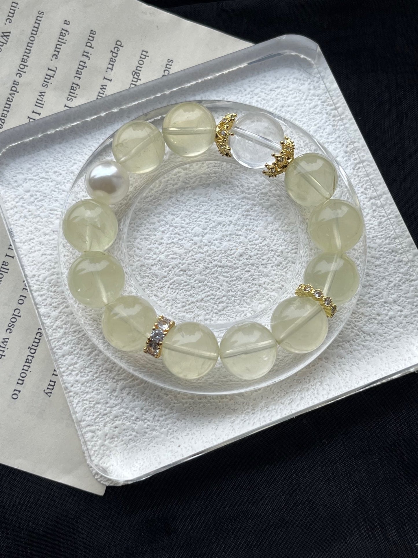 Lemon Quartz & Clear Crystal Energy Bracelet for Wealth, Clarity & Balance | Handmade Spiritual Jewelry