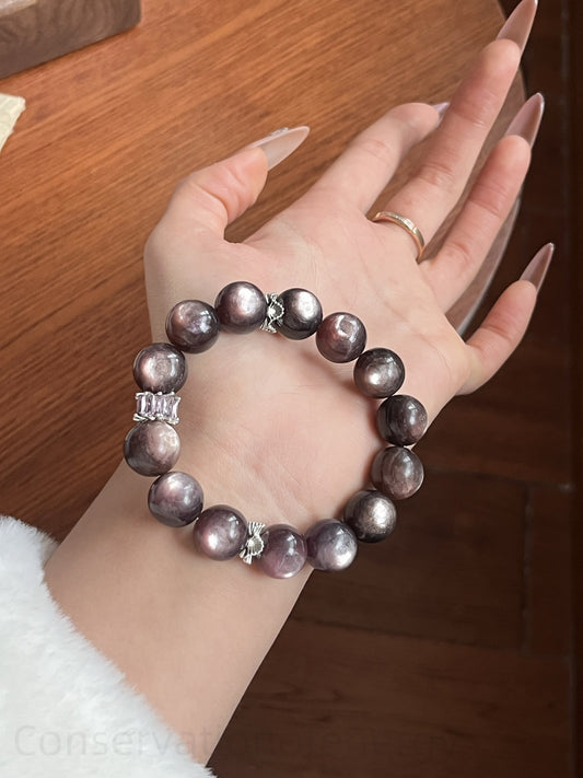 Lepidolite Crystal Bracelet for Emotional Balance & Spiritual Awareness - Energy Cleansing Stone Jewelry for Stress Relief & Positive Vibes