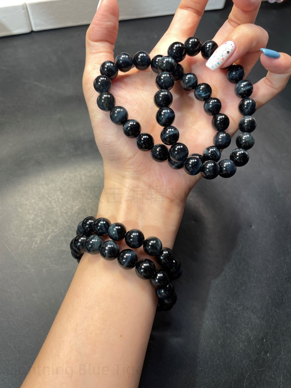 Lightning Blue Tiger Eye Bracelet - Stone of Clarity & Courage | Natural Crystal Energy Beads