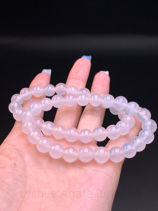 Lychee Agate Bracelet - Harmony & Good Fortune Crystal | Handmade for Protection, Confidence & Positive Energy