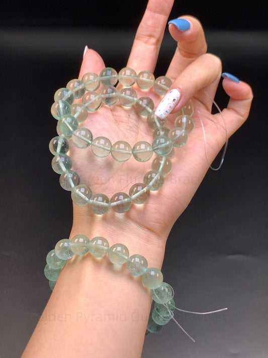 Mint Green Fluorite Bracelet - Clarity & Creativity Crystal | Handmade for Focus, Energy Cleansing & Mental Balance