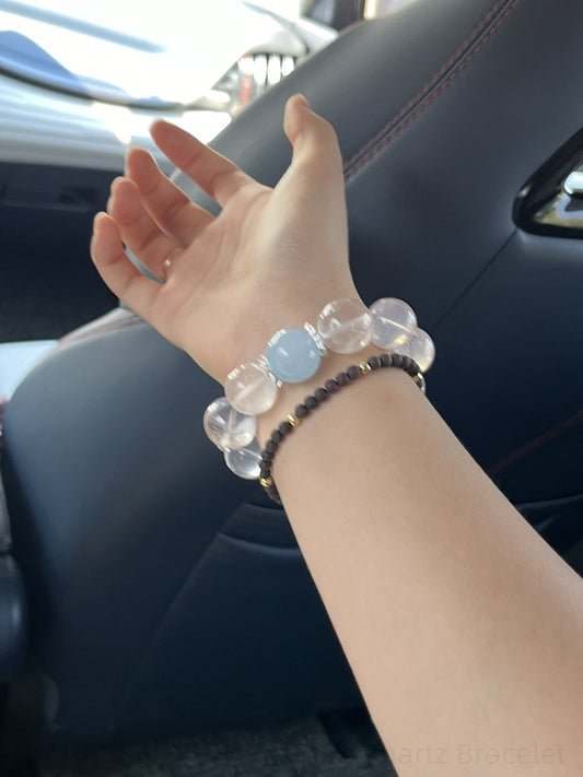 Mozambique Starline Pink Quartz Bracelet for Love, Harmony & Personal Magnetism - Natural Crystal Energy Jewelry