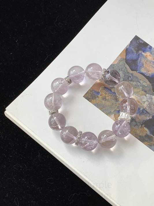 Natural AAA Grade Purple Azeztulite Crystal Bracelet for Spiritual Growth, Positive Energy & Balance - Adjustable Unisex Healing Stone Jewelry Gift