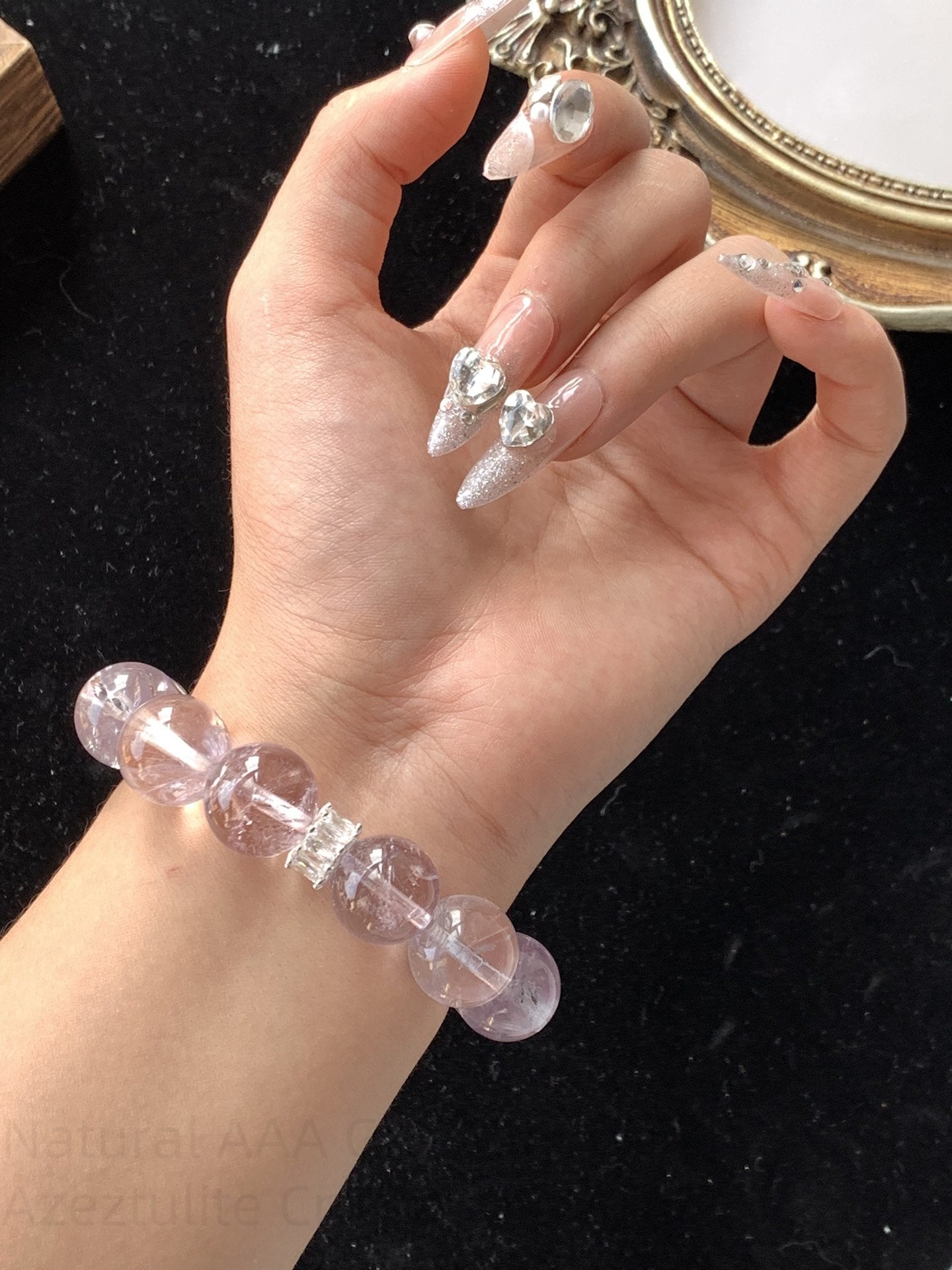 Natural AAA Grade Purple Azeztulite Crystal Bracelet for Spiritual Growth, Positive Energy & Balance - Adjustable Unisex Healing Stone Jewelry Gift