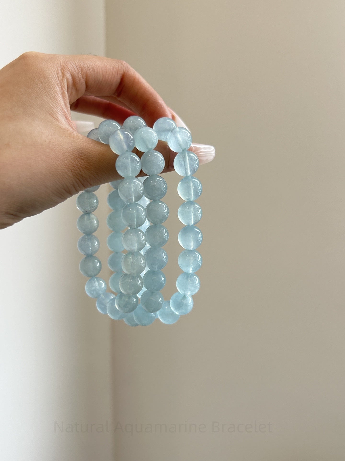 Natural Aquamarine Bracelet - Ocean Calm & Confident Communication Crystal | March Birthstone Jewelry for Travelers & Professionals