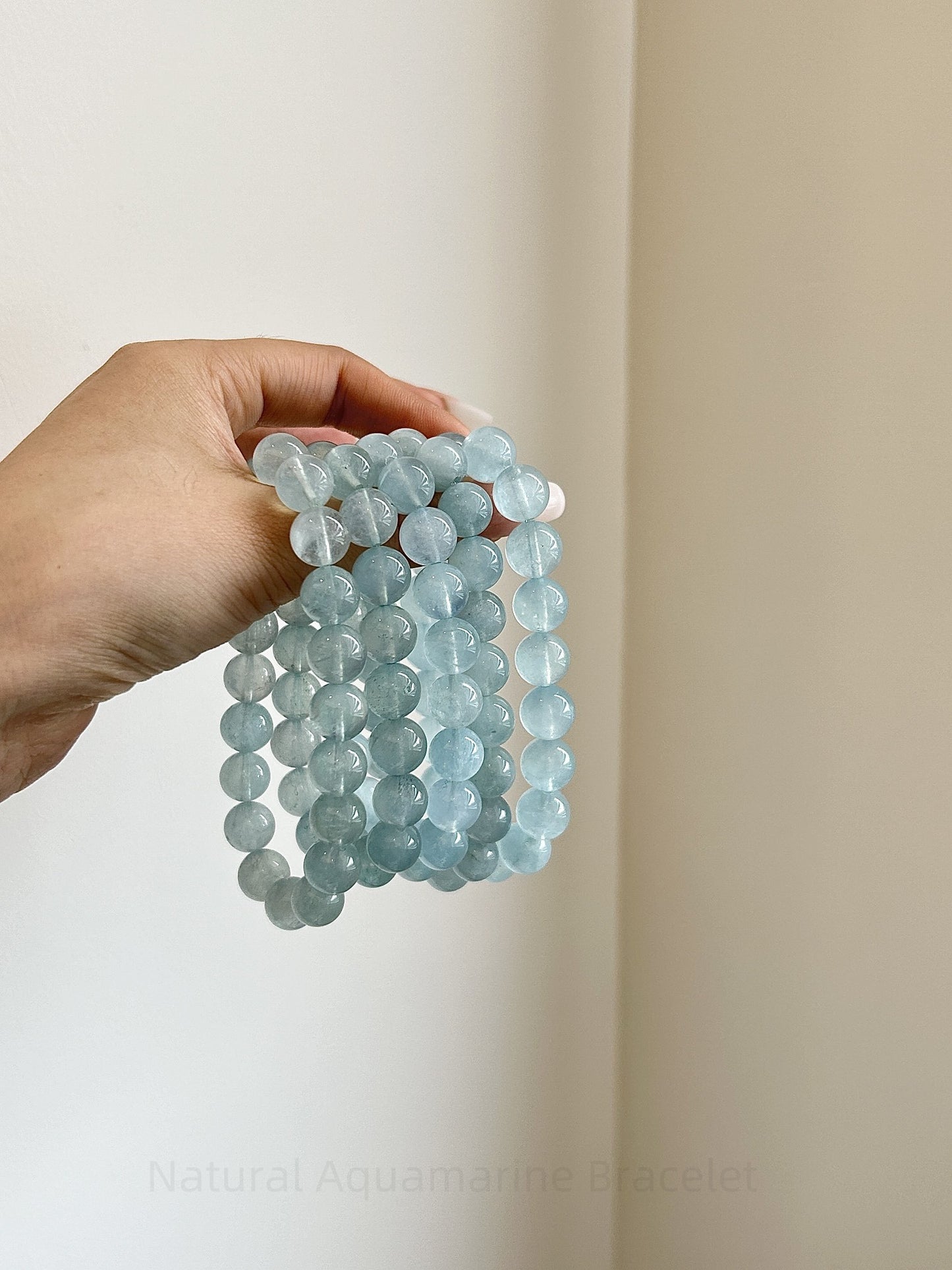 Natural Aquamarine Bracelet - Ocean Calm & Confident Communication Crystal | March Birthstone Jewelry for Travelers & Professionals