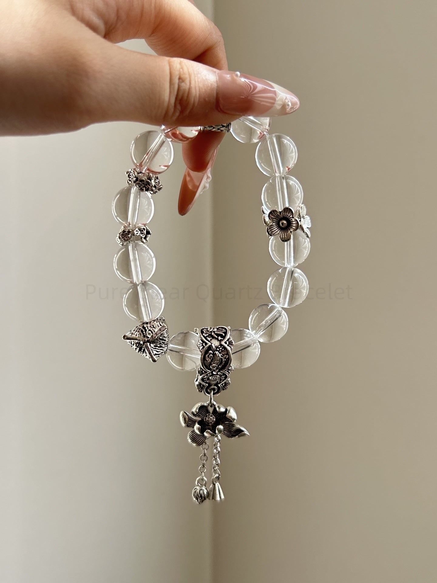 Pure Clear Quartz Bracelet - Energy Cleansing & Productivity Crystal | Handmade for Focus, Emotional Balance & Good Fortune