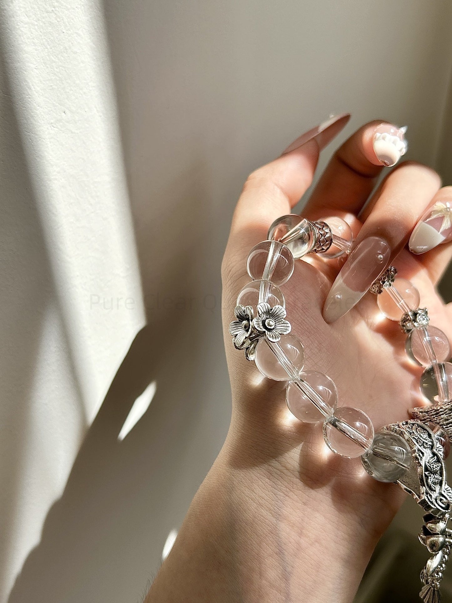 Pure Clear Quartz Bracelet - Energy Cleansing & Productivity Crystal | Handmade for Focus, Emotional Balance & Good Fortune