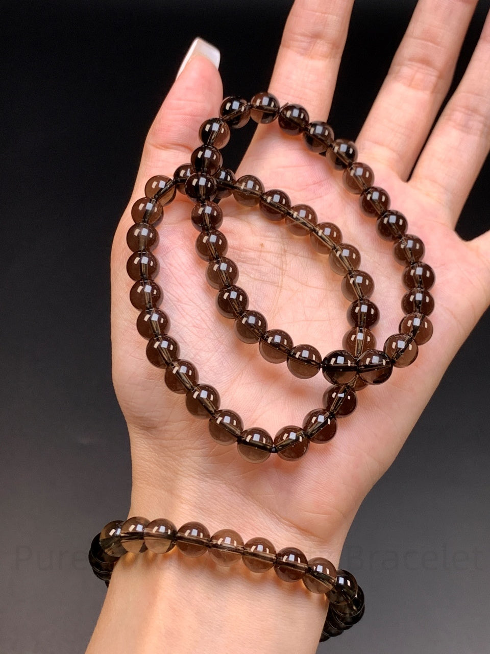 Pure Smoky Quartz Bracelet - Grounding & Protection Crystal | Handmade for Stability, Focus & Emotional Balance