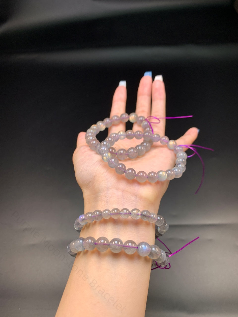 Purple Moonstone Bracelet - Natural Gemstone for Spiritual Clarity & Emotional Balance