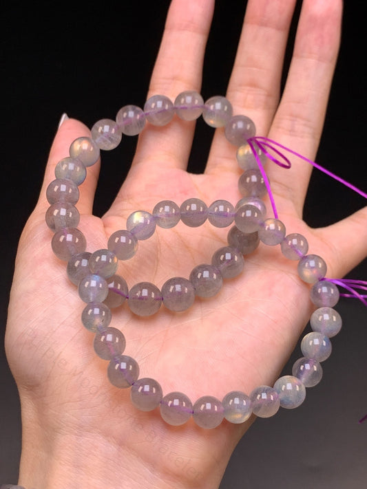 Purple Moonstone Bracelet - Natural Gemstone for Spiritual Clarity & Emotional Balance